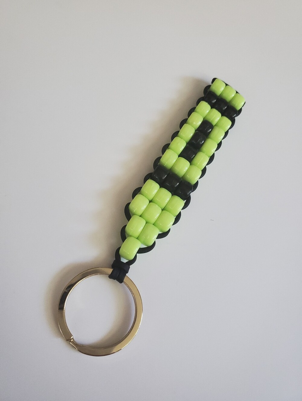 Handmade Beaded Lime Green Crayon Keychain/Bag Charm Teacher Back To School